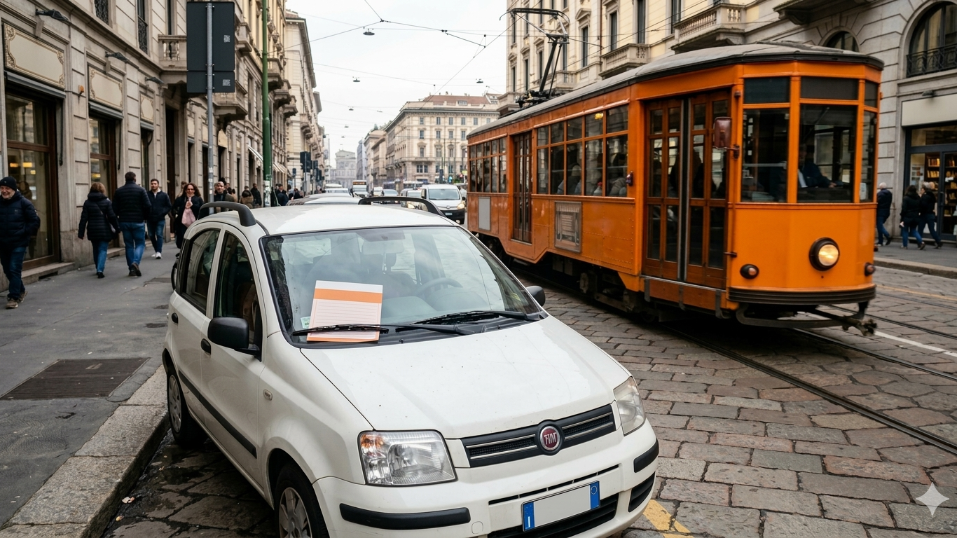 multa stradale in prossimità di mezzi pubblici